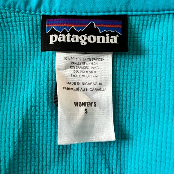 PATAGONIA Polartec Adze Full Zip Jacket W/ Logo Teal Blue - Picture 4 of 12